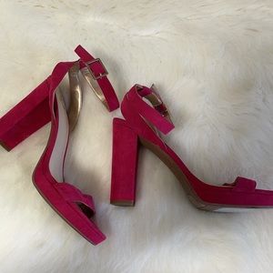 Sam Edelman Suede Hot pink heels
